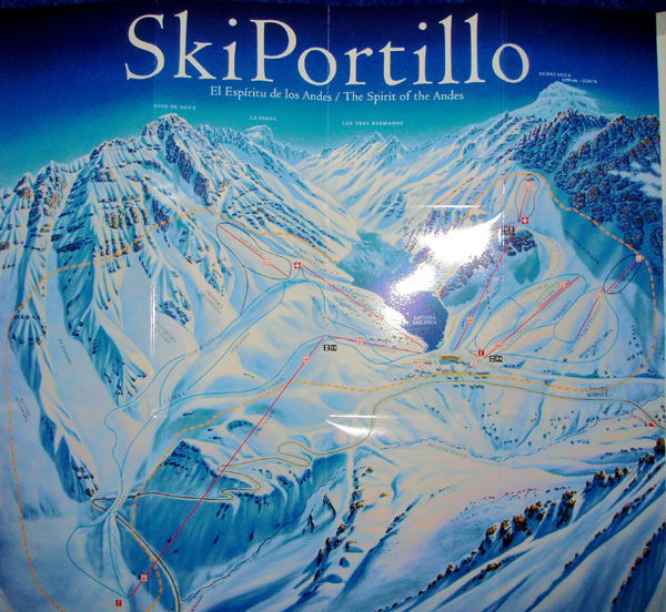 Portillo Ski and Snowboard Resort Piste Plan