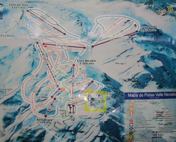 Valle Nevado Piste Plan, Chile
