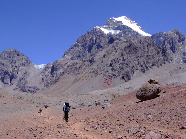 Approaching Aconcagua from the east, January 2008. 