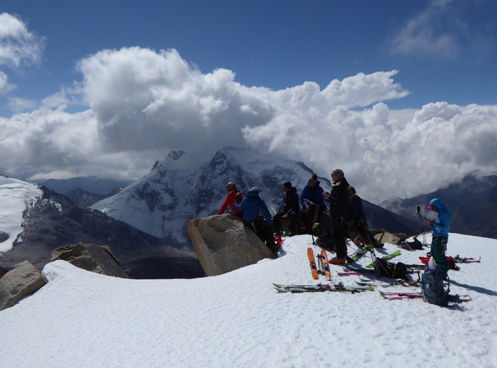 On the summit of Janco Huyo, Cordillera real, Bolivia. 
