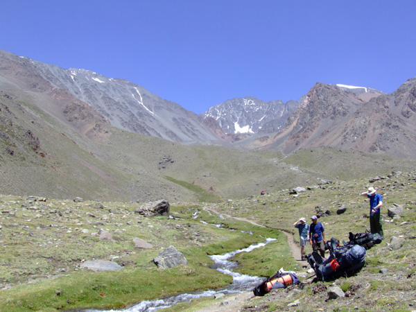 Lomas Amarillas and Vallecitos seen from just below camp in the Cordon del Plata.