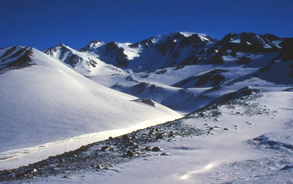 Volcan Domuyo from the southwest in winter.