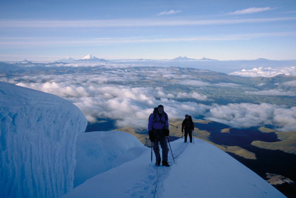 High on Cayambe, 1999 Andes expedition