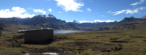 Panorama of the main peaks of the Cordillera Huanzo, including our highest objective, Toro Rumi 