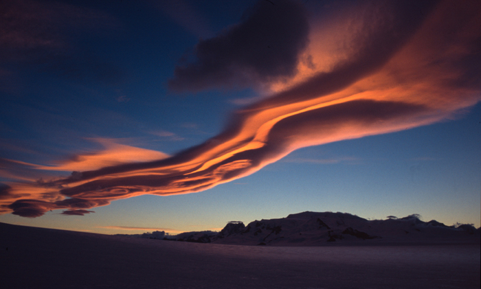 Sunset over Cerro Moreno, South Patagonian Icecap, Chile