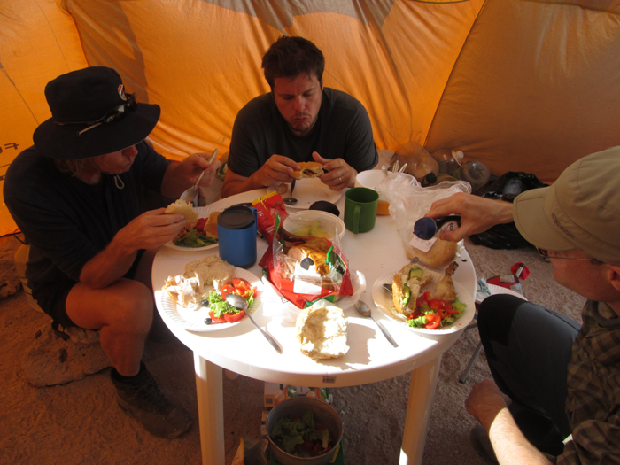 Dinner at 4300m, Laguna Verde, ANDES expedition, January 2017. 