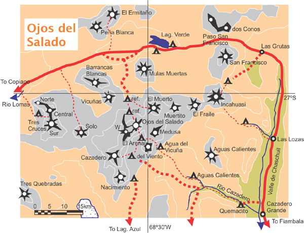 Map of Ojos del Salado