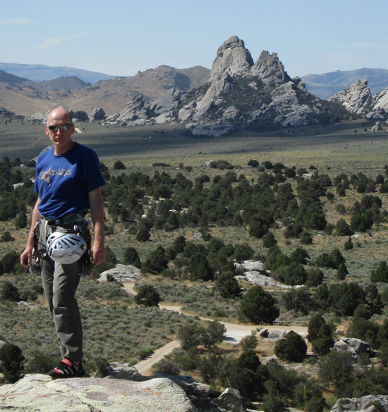 John Biggar climbing at City of Rocks, Idaho