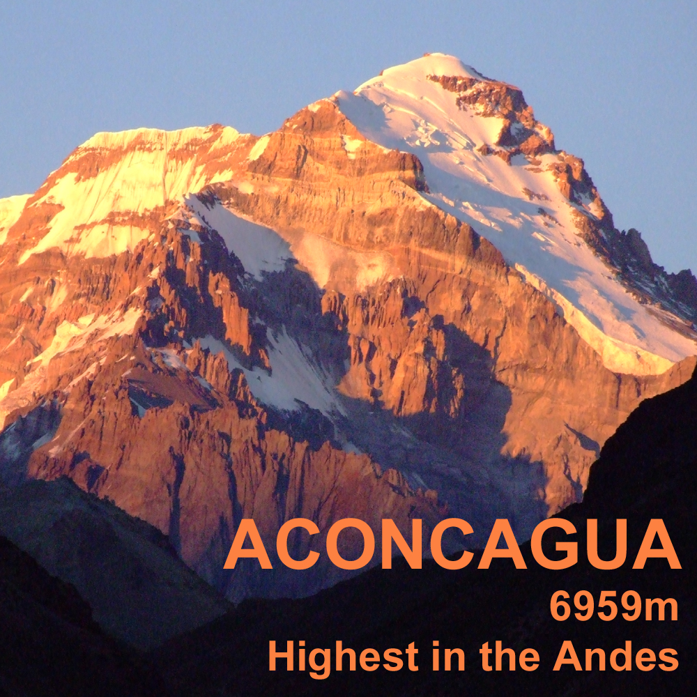 Aconcagua, the highest mountain in the Andes. 