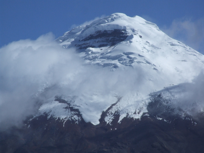 Cotopaxi as seen from the parking area just below the hut