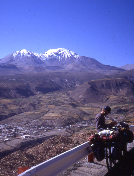 The town of Putre and the Nevados de Putre, photo taken on our fisrst visit there in 1991. 