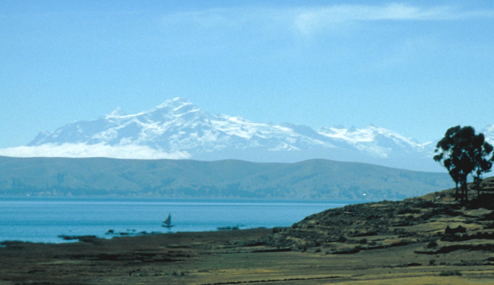 Ancohuma from Lago Titicaca. 