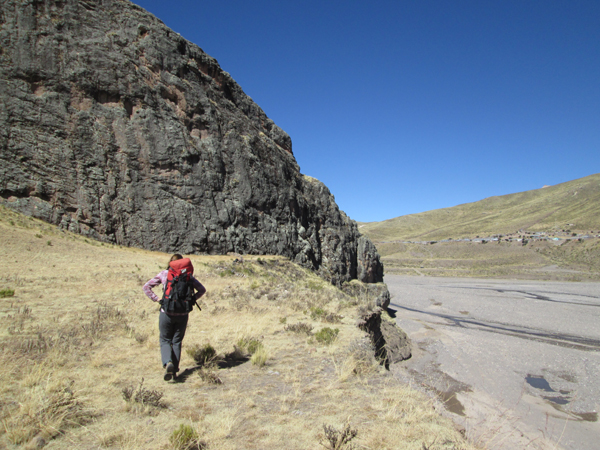 Approaching the crags at Callalli, ½ hour drive form the town of Chivay 