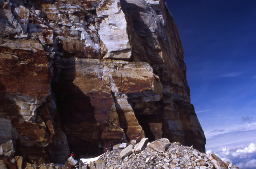 The normal rock climbing route, Pulpito del Diablo, Colombia