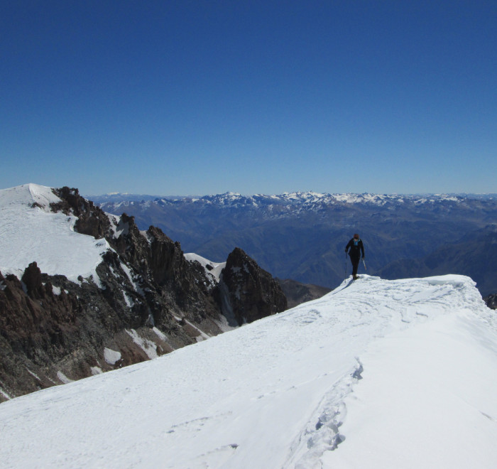 Approaching the summit of Hualca Hualca, Peru. 