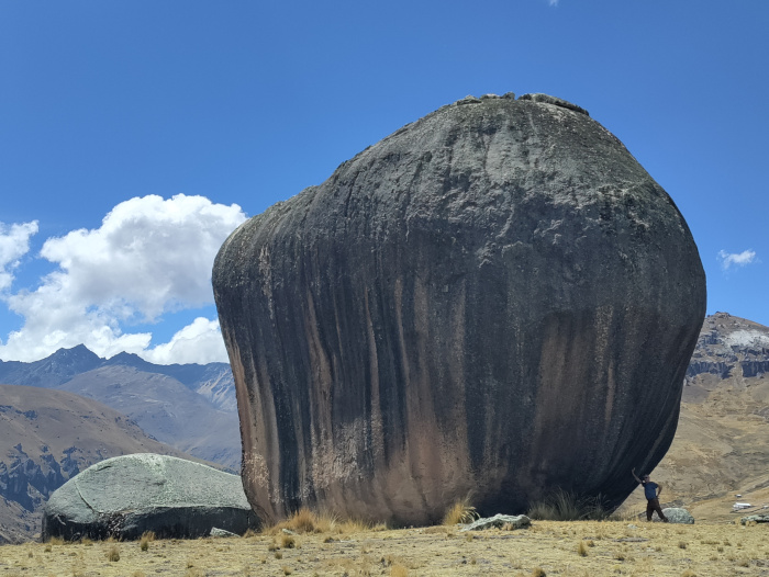 The giant boulder above Ayma�, Peru. The worlds largest? 