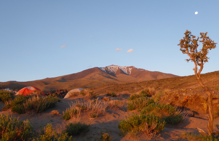 Cero Nevado is a rarely climbed volcano lying a hlaf days drive south of Mendoza. 