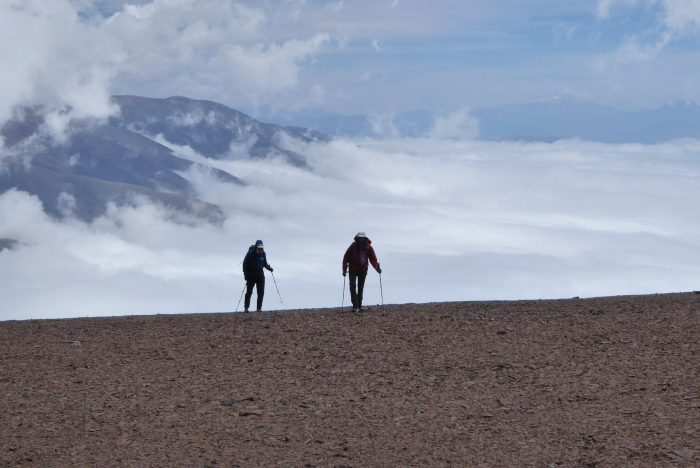 Nearing the summit of Malcante 5102m, northwest Argentina. 